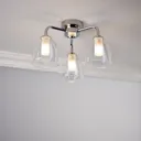 Carisi Chrome effect 3 Lamp Bathroom Ceiling light