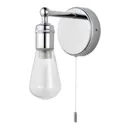 Audun Chrome effect Bathroom Wired Wall light