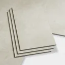 Jazy Ivory Plain Stone effect Click fitting system Tiles, Sample