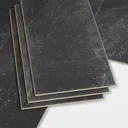 Jazy Charcoal Slate Stone effect Click fitting system Vinyl tile, Sample