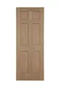 6 panel Oak veneer Internal Door, (H)1981mm (W)838mm (T)35mm