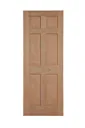 6 panel Timber Oak veneer Internal Panel Door, (H)2040mm (W)826mm (T)40mm
