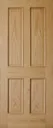 Prefinished 4 panel Oak veneer Internal Door, (H)1981mm (W)762mm (T)35mm