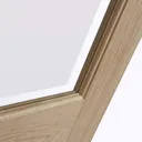 4 panel Etched Frosted Glazed Oak veneer Internal Door, (H)1981mm (W)838mm (T)35mm