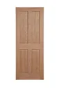 4 panel Oak veneer Internal Door, (H)2032mm (W)813mm (T)40mm