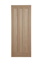 Vertical 3 panel Oak veneer Internal Door, (H)1981mm (W)838mm (T)35mm