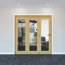 Geom 1 Lite Clear Glazed Veneered Oak Internal Bi-fold Door set, (H)2060mm (W)1904mm