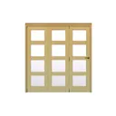 Geom 4 Lite Clear Glazed Veneered Oak Internal Bi-fold Door set, (H)2060mm (W)2132mm