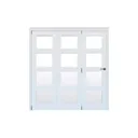 Geom 4 Lite Clear Glazed White Softwood Internal Bi-fold Door set, (H)2060mm (W)1904mm