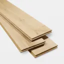 Lulea Brown Oak Solid wood Flooring Sample, (W)150mm