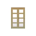 Geom 4 Lite Clear Glazed Veneered Oak Internal French Door set, (H)2017mm (W)1293mm