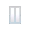 Geom 1 Lite Clear Glazed White Softwood Internal French Door set, (H)2017mm (W)1293mm