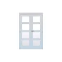 Geom 4 Lite Clear Glazed White Softwood Internal French Door set, (H)2017mm (W)1219mm
