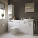 Veleka Gloss White Freestanding Bathroom Cabinet (W)275mm (H)810mm