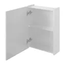 Veleka Gloss White Single Mirrored door Wall Cabinet (W)400mm (H)540mm