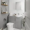Veleka Gloss White Single Mirrored door Wall Cabinet (W)400mm (H)540mm