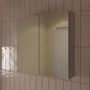 Veleka Gloss Grey Double Mirrored door Wall Cabinet (W)550mm (H)540mm