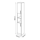 Veleka Gloss Grey Freestanding Bathroom Cabinet (W)275mm (H)1800mm