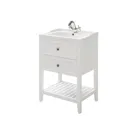GoodHome Perma Satin White Freestanding Bathroom Vanity Cabinet (W)600mm (H)806mm