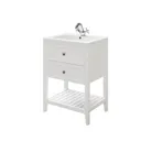 GoodHome Perma Satin White Freestanding Bathroom Vanity Cabinet (W)600mm (H)806mm