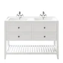 GoodHome Perma Satin White Freestanding Bathroom Vanity Cabinet (W)1200mm (H)806mm