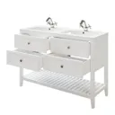 GoodHome Perma Satin White Freestanding Bathroom Vanity Cabinet (W)1200mm (H)806mm