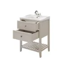 GoodHome Perma Satin Grey Freestanding Bathroom Vanity Cabinet (W)600mm (H)806mm