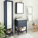 GoodHome Perma Satin Blue Freestanding Bathroom Vanity Cabinet (W)600mm (H)806mm