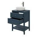 GoodHome Perma Satin Blue Freestanding Bathroom Vanity Cabinet (W)600mm (H)806mm