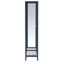 GoodHome Perma Satin Blue Tall Freestanding Mirrored door Bathroom Cabinet (W)402mm (H)1850mm