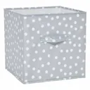 Mixxit Dots Light grey 27L Cardboard & polyester (PES) Foldable Storage basket (H)310mm (W)310mm