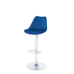 GoodHome Huito Blue Adjustable Swivel Bar stool, Pack of 2