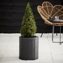 Iraklia Grey Polyethylene (PE) Round Plant pot (Dia)35cm