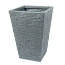 Sinni Grey stone effect Square Planter 30cm
