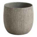 Kulun Beige Knitted effect Fibreclay Round Plant pot (Dia)46cm