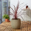 Kulun Beige Knitted effect Fibreclay Round Plant pot (Dia)29cm