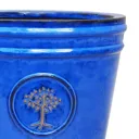 Barcău Blue Ceramic Round Plant pot (Dia)40cm