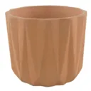 Lummi Natural Terracotta Geometric stripes Round Plant pot (Dia)15cm