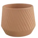 Lummi Natural Terracotta Slanting stripes Round Plant pot (Dia)9cm