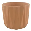 Lummi Natural Terracotta Geometric stripes Round Plant pot (Dia)8.5cm