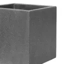 Nore Matt dark grey concrete effect Square Planter 47cm