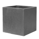 Nore Matt dark grey concrete effect Square Planter 40cm