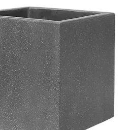 Nore Matt dark grey concrete effect Square Planter 30cm