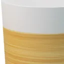 Penan White Wood effect Cement Round Plant pot (Dia)38cm