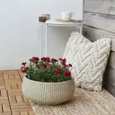 Kulun Beige Knitted effect Fibreclay Round Plant pot (Dia)37cm