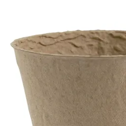 Natural Paper pulp Circular Plant pot (Dia)8cm, Pack of 24