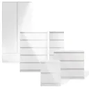 Esla Modern High gloss white 1 Drawer Double Wardrobe (H)2006mm (W)989mm (D)500mm