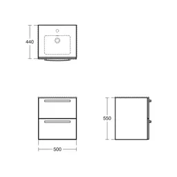 Ideal Standard Grey Wall-mounted Vanity unit & basin set (W)510mm (H)565mm