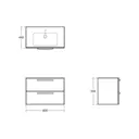 Ideal Standard Grey Wall-mounted Vanity unit & basin set (W)815mm (H)565mm