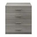 Atomia freestanding Grey oak effect 4 Drawer Single Deep Chest of drawers (H)804mm (W)750mm (D)466mm